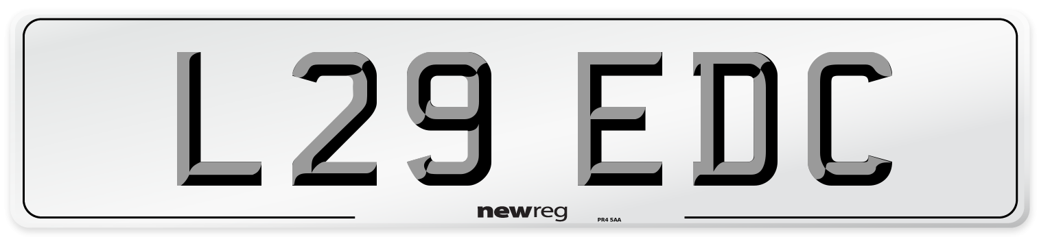 L29 EDC Number Plate from New Reg